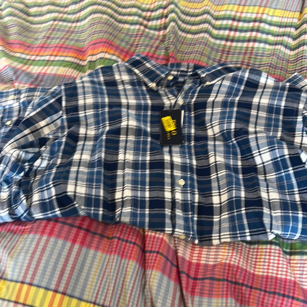 Polo Ralph Lauren Men's Blue Plaid Dress Shirt